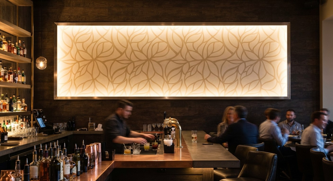 Strata LED strip matrix — bar feature wall