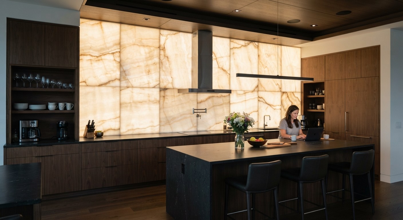 Strata LED strip matrix — kitchen onyx